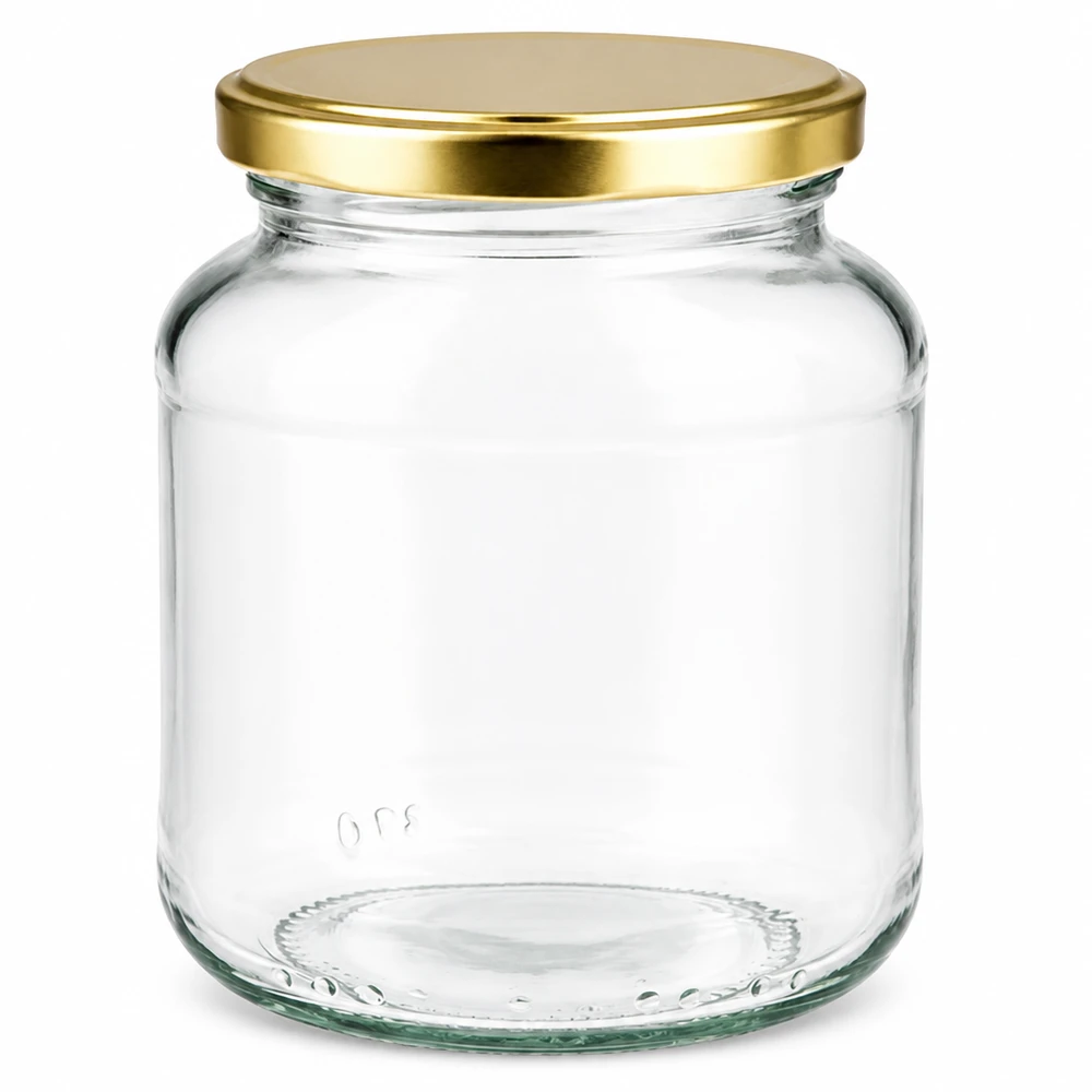 370ml oválná sklenice s víčkem BasicSeal zlatá UNiTWIST 370ml Ovalglas mit goldenem BasicSeal Deckel UNiTWIST - leeres Einmachglas für Marmelade und Konserven