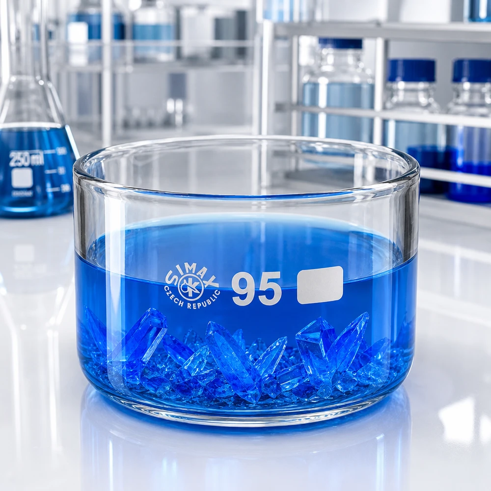 300ml krystalizační miska bez výlevky borosilikátová ø95mm Chemielabor Kristallisierschale 300ml Simax Tschechien Glasschale flach hitzebeständig