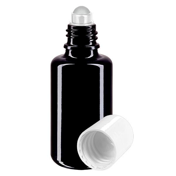 Lékárenská lahvička violet 30ml roll-on uzávěr bílá