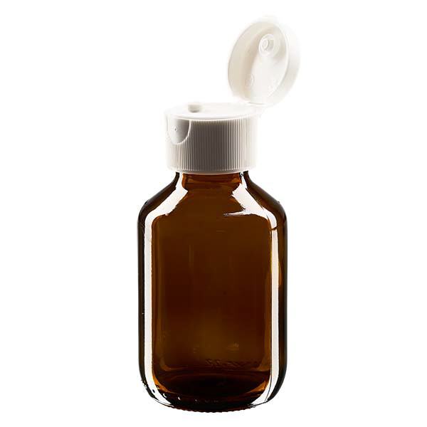 100ml lahvička na léky hnědá, s flip-top uzávěrem ApoGlas 100ml lahvička na léky hnědá, s flip-top uzávěrem ApoGlas