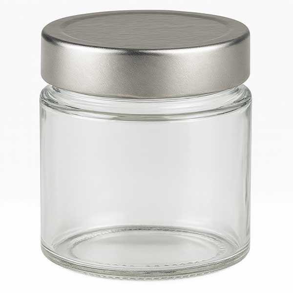 135ml kulatá dóza + víčko BasicSeal stříbrné hluboké UNiTWIST