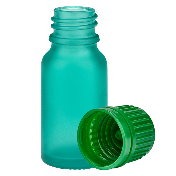 10ml láhev 11mm šroubovací uzávěr zelený tamper evident GreenLine UT18/10 10ml láhev 11mm šroubovací uzávěr zelený tamper evident GreenLine UT18/10