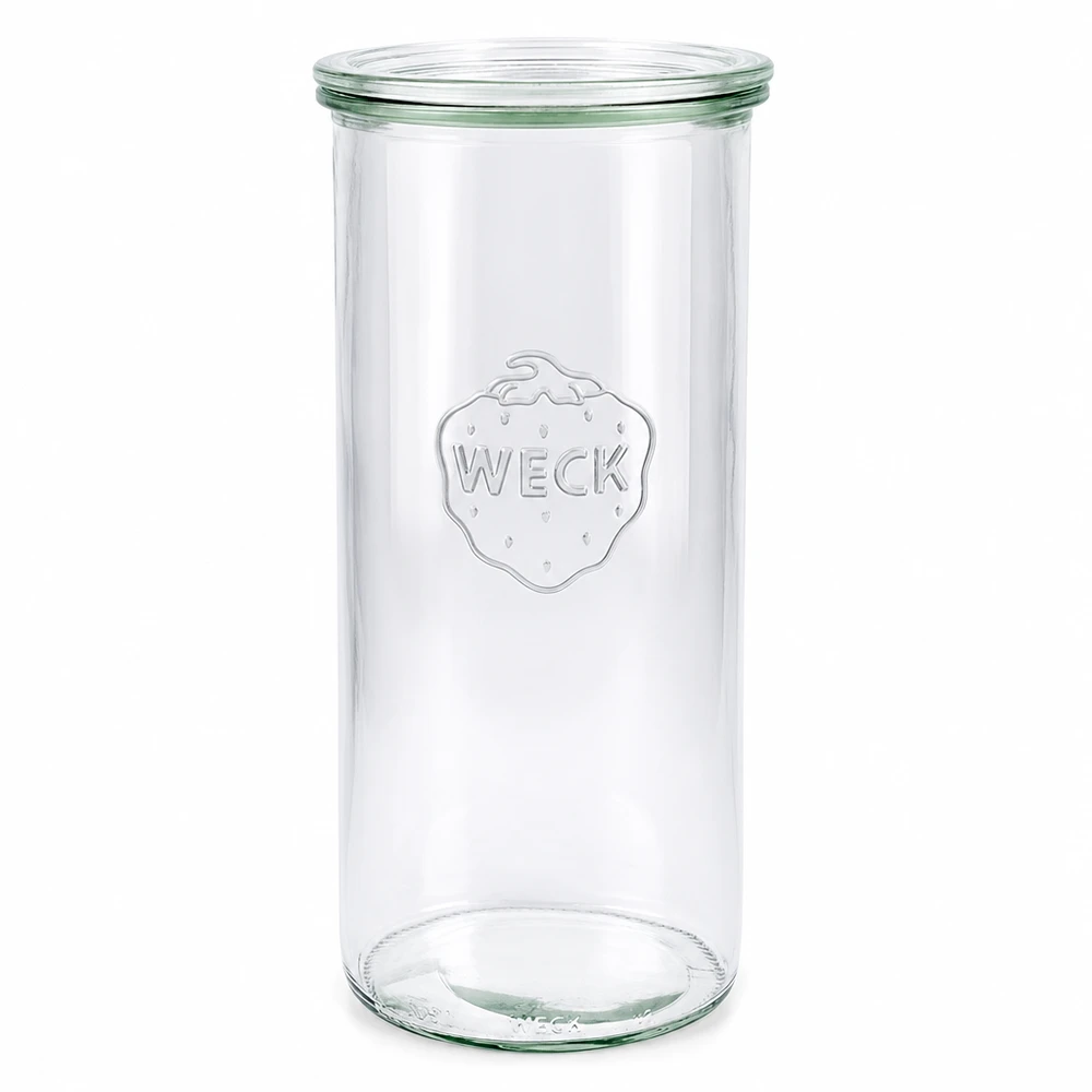 1500ml tumble jar se skleněným víčkem WECK RR100 WECK Sturzglas 1500ml mit Glasdeckel RR100 Einmachglas transparent leer stehend