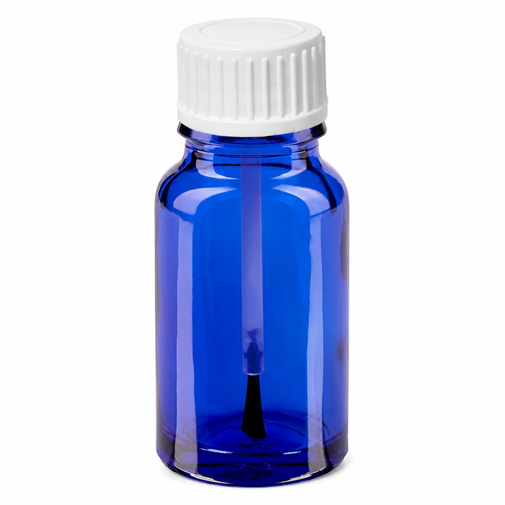 10ml štětečková láhev bílá standardní uzávěr BlueLine UT18/10 Handliche Pinselflasche 10ml in Blau für professionelle Kosmetikanwendung