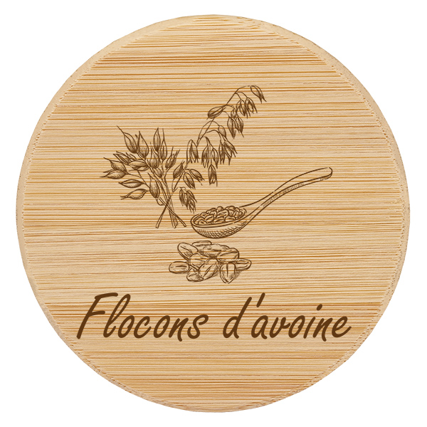 Couvercle en bois &quot;Flocons d&#x27;avoine&quot; pro WECK RR100