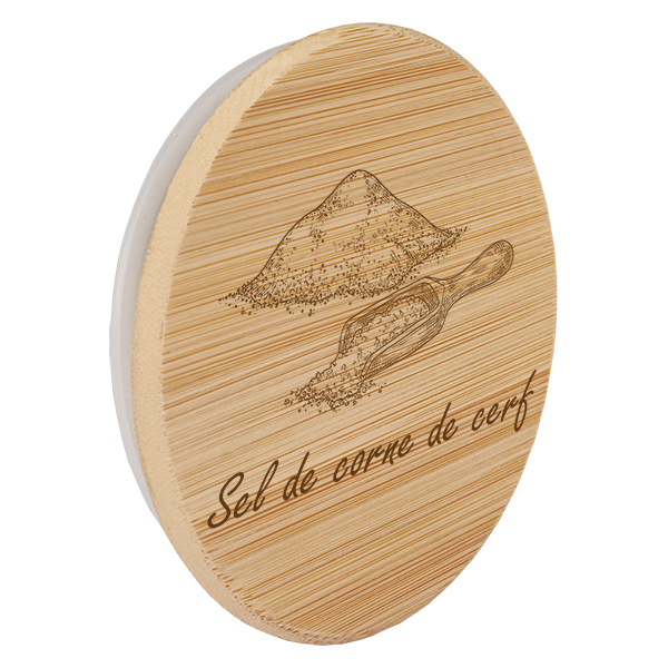 Couvercle en bois "Sel de corne de cerf" pro WECK RR60