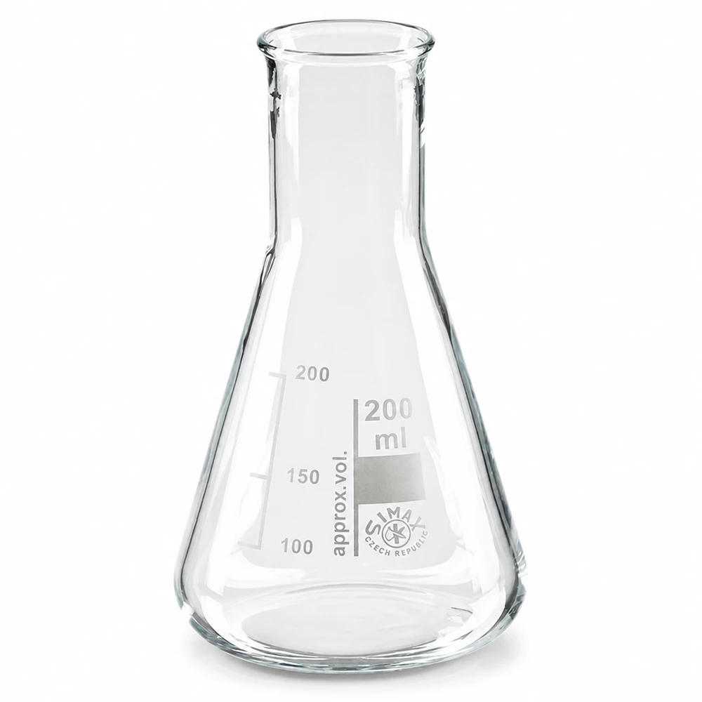 Erlenmeyerova baňka 200ml s úzkým hrdlem Erlenmeyerova baňka 200ml s úzkým hrdlem