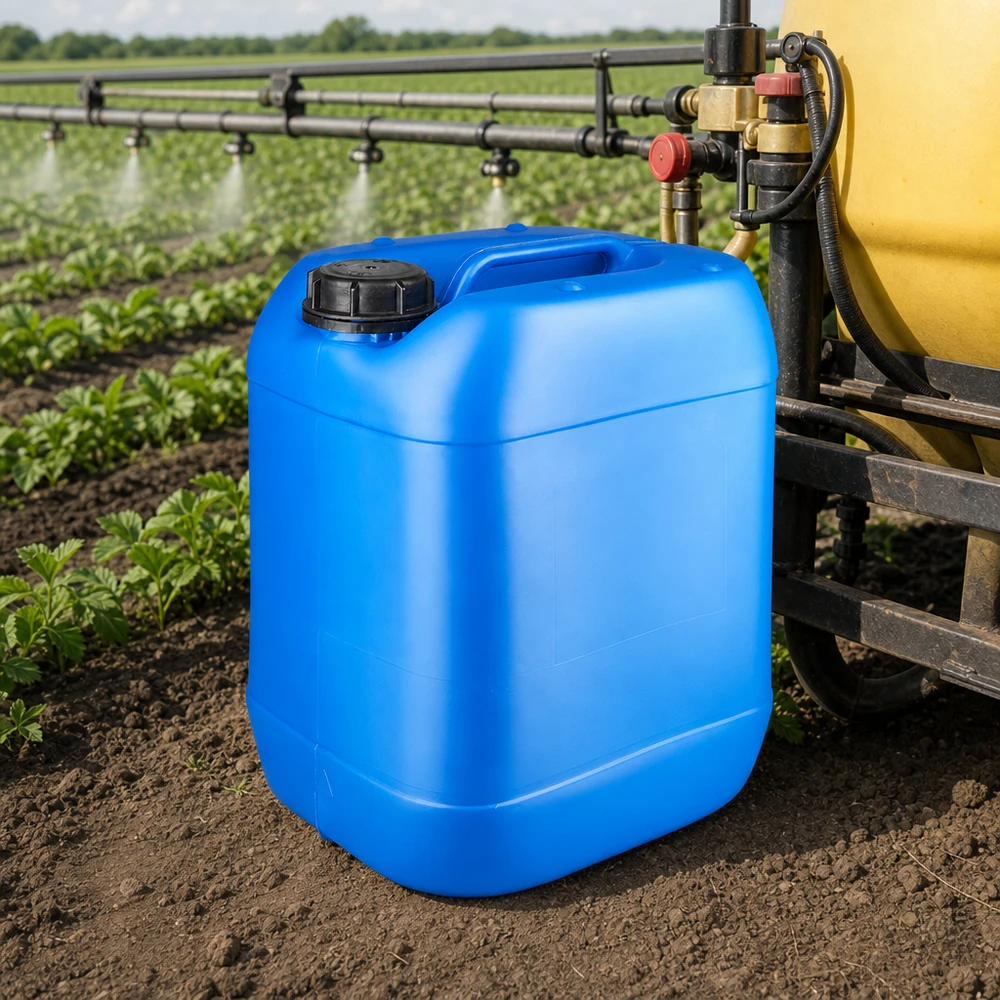 20 Liter Kanister blau mit auslaufsicherem Schraubverschluss für den professionellen Agrarbereich