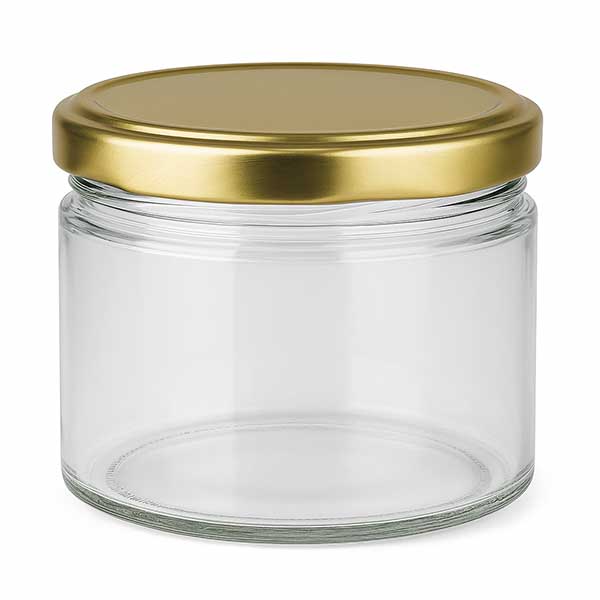 540ml kulatá sklenice s víčkem BasicSeal zlatá UNiTWIST