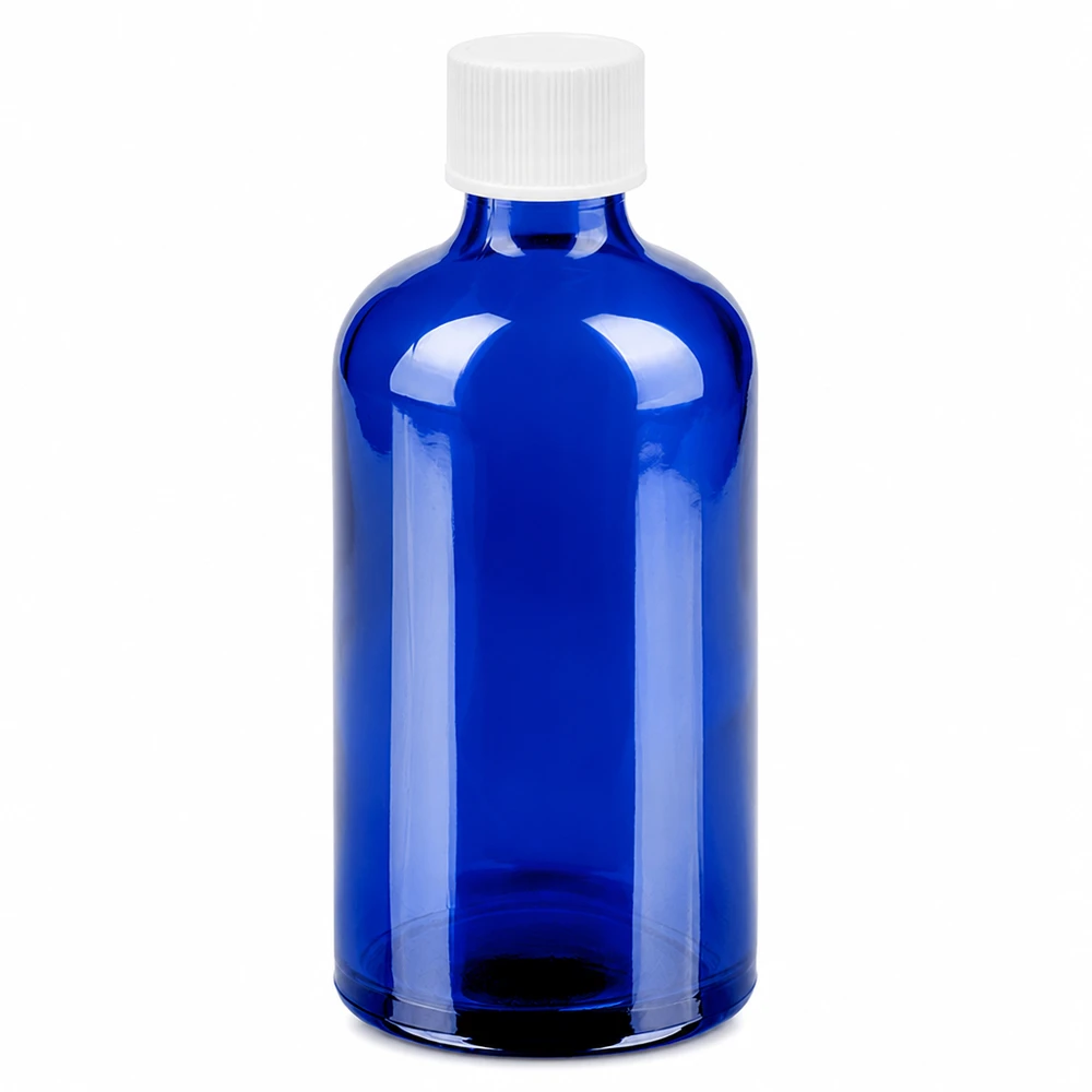 100ml láhev 11mm šroubovací uzávěr bílá Standard BlueLine UT18/100 Universalflasche 100ml für Labor Pharmazie Kosmetik mit StandardverschlussSV 11mm