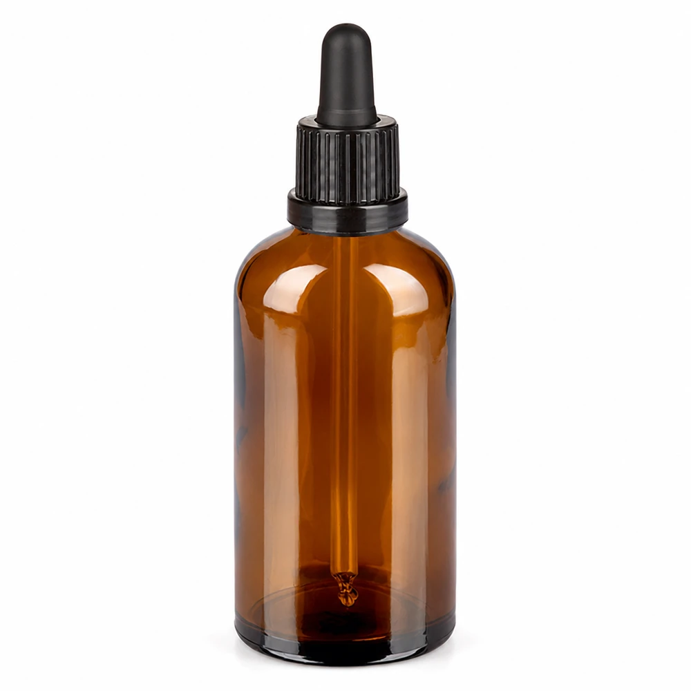 100ml pipetovací láhev černá se zajištěným uzávěrem BrownLine UT18/100 Glasflasche mit Pipette 100ml UV-Schutz bernstein UT18/100 Gewinde