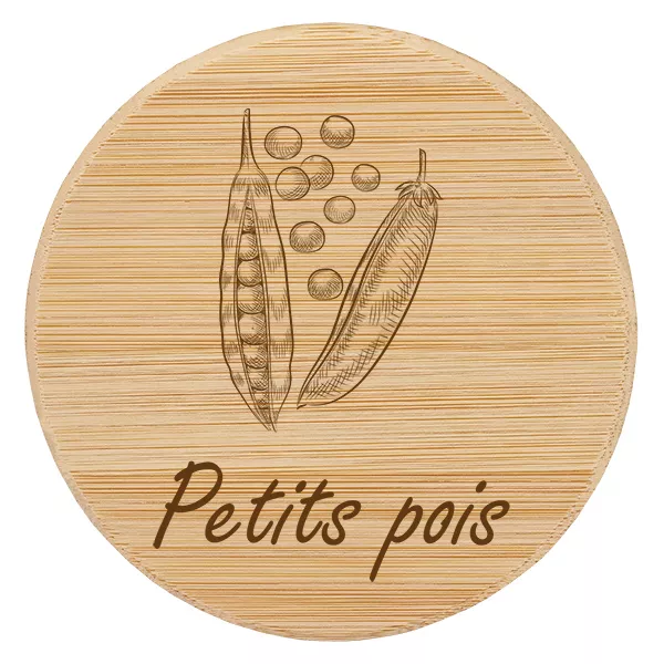 Couvercle en bois "Petits pois" pour WECK RR100 Couvercle en bois "Petits pois" pour WECK RR100
