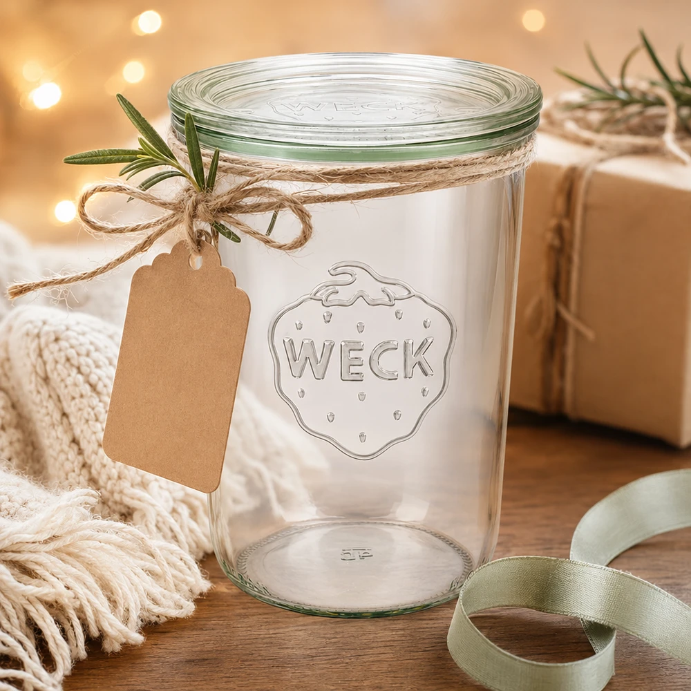 Zavařovací sklenice 850ml se skleněným víčkem WECK RR100