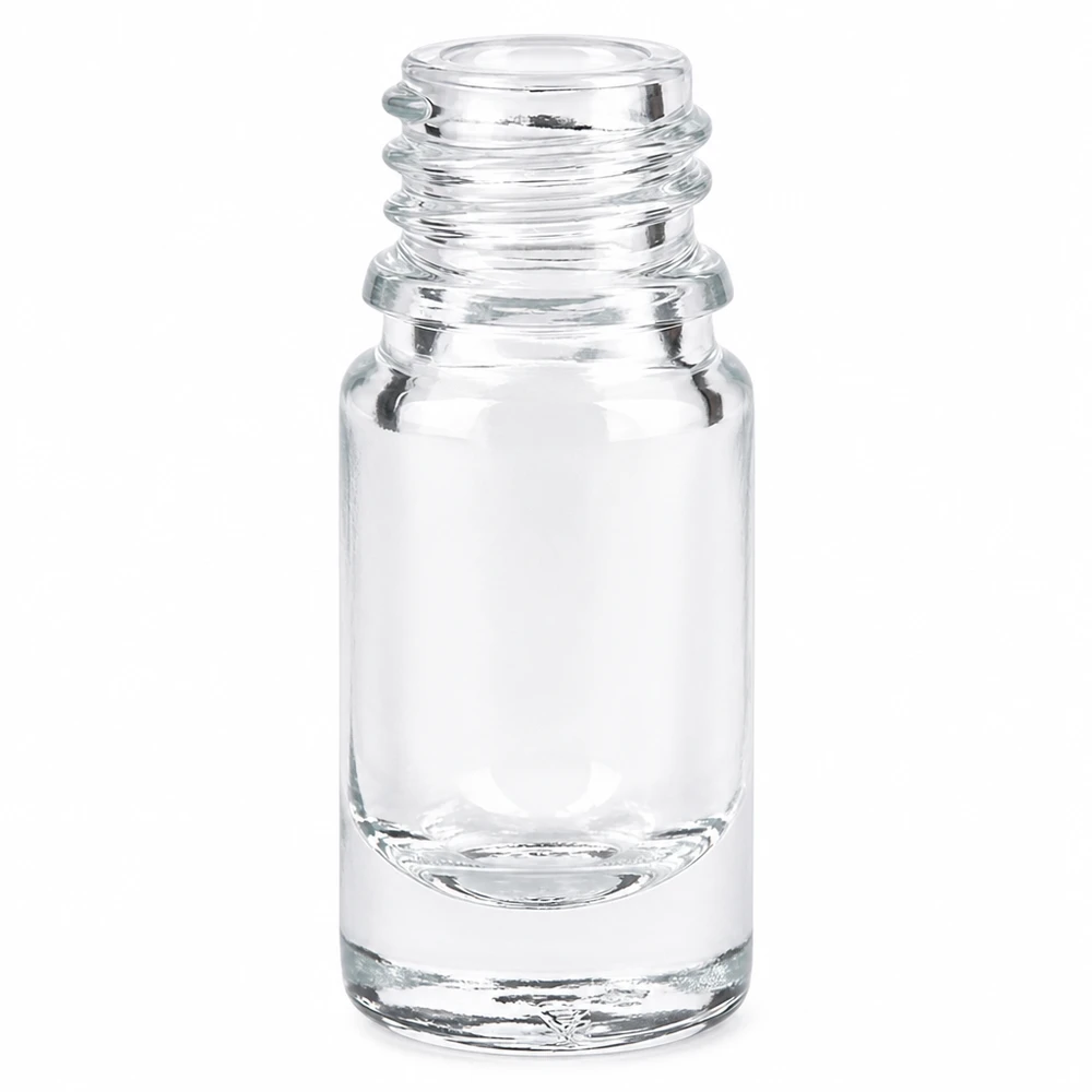 Kompakte 5ml Apothekenflasche ApoGlas mit rundem Boden aus durchsichtigem Glas