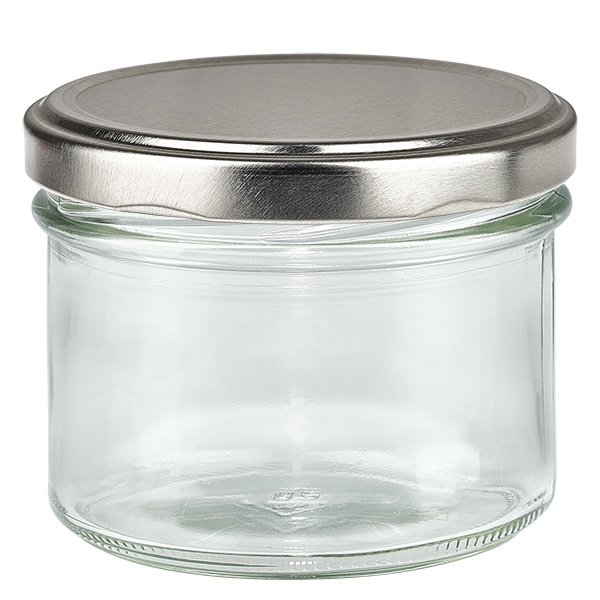 225ml sklenice s v&#237;&#269;kem BasicSeal st&#345;&#237;brn&#225; UNiTWIST