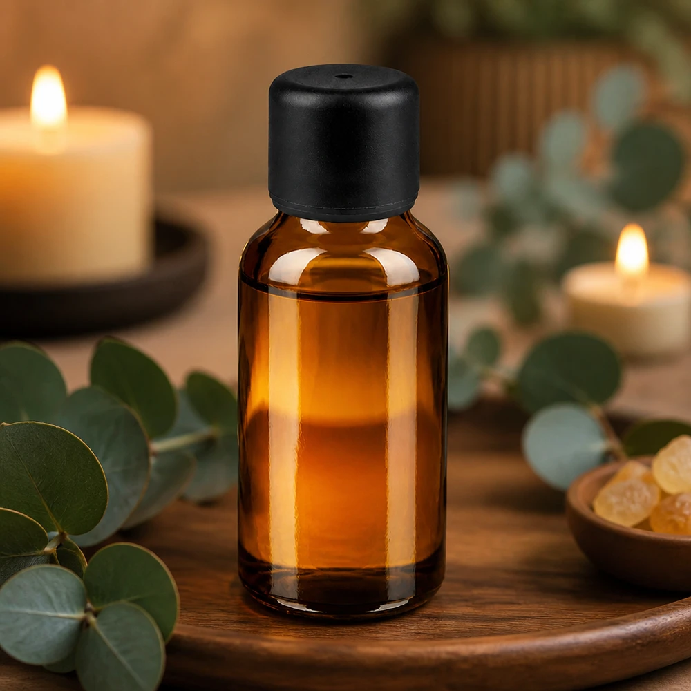 Praktische 20ml Glasflasche in Braun mit schwarzem Verschluss für Reise und unterwegs