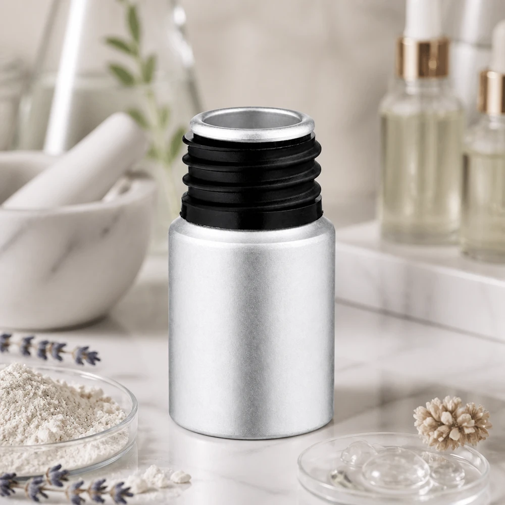 10ml mořená hliníková láhev s uzávěrem Robuste 10ml Metallflasche mit glänzender Aluminium-Oberfläche für Aromatherapie