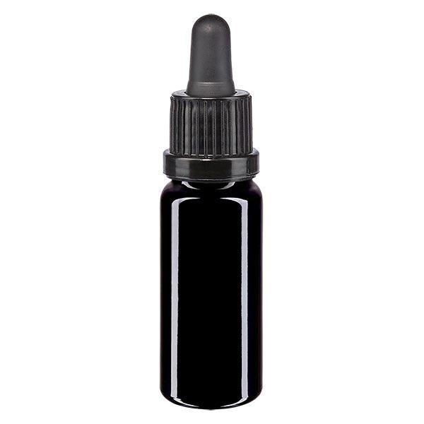 Lékárenská lahvička fialová 10ml pipeta černá s uzávěrem proti neoprávněné manipulaci Lékárenská lahvička fialová 10ml pipeta černá s uzávěrem proti neoprávněné manipulaci