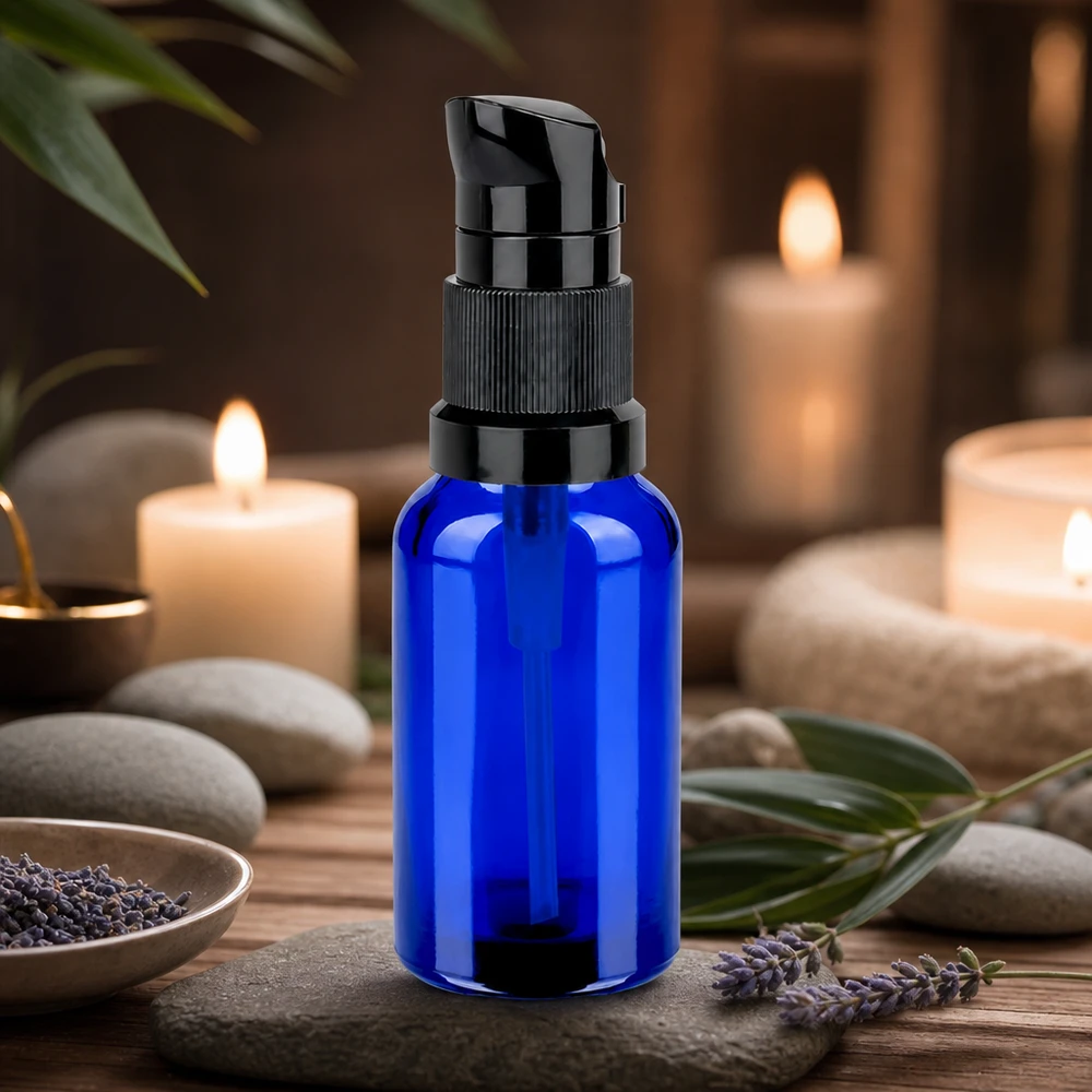 20ml Pumpflasche schwarz STD BlueLine UT18/20 - professionelle Verpackungslösung für Naturkosmetik