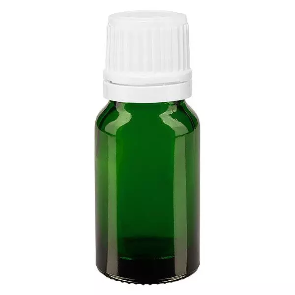 Lékárenská lahvička zelená 10ml šroubovací uzávěr bílý uzávěr proti neoprávněné manipulaci. Lékárenská lahvička zelená 10ml šroubovací uzávěr bílý uzávěr proti neoprávněné manipulaci.