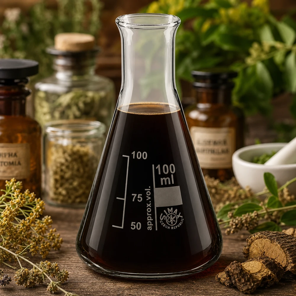 Erlenmeyerova baňka 100 ml s úzkým hrdlem Kompakter Erlenmeyerkolben 100ml Enghals perfekt dimensioniert für kleine Ansätze und Analysen