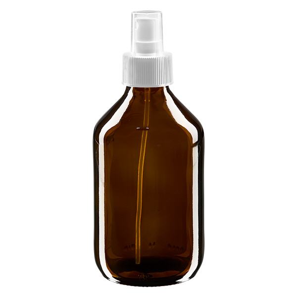 250ml lahvička na léky hnědá, s rozprašovačem s pumpičkou bílá ApoGlas 250ml lahvička na léky hnědá, s rozprašovačem s pumpičkou bílá ApoGlas