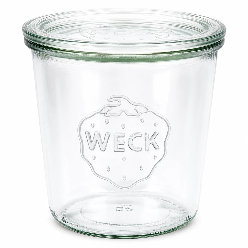 Zavařovací sklenice 580ml se skleněným víčkem WECK RR100 WECK Sturzglas 580ml mit Glasdeckel RR100 Einmachglas transparent für Konservierung und Vorratshaltung