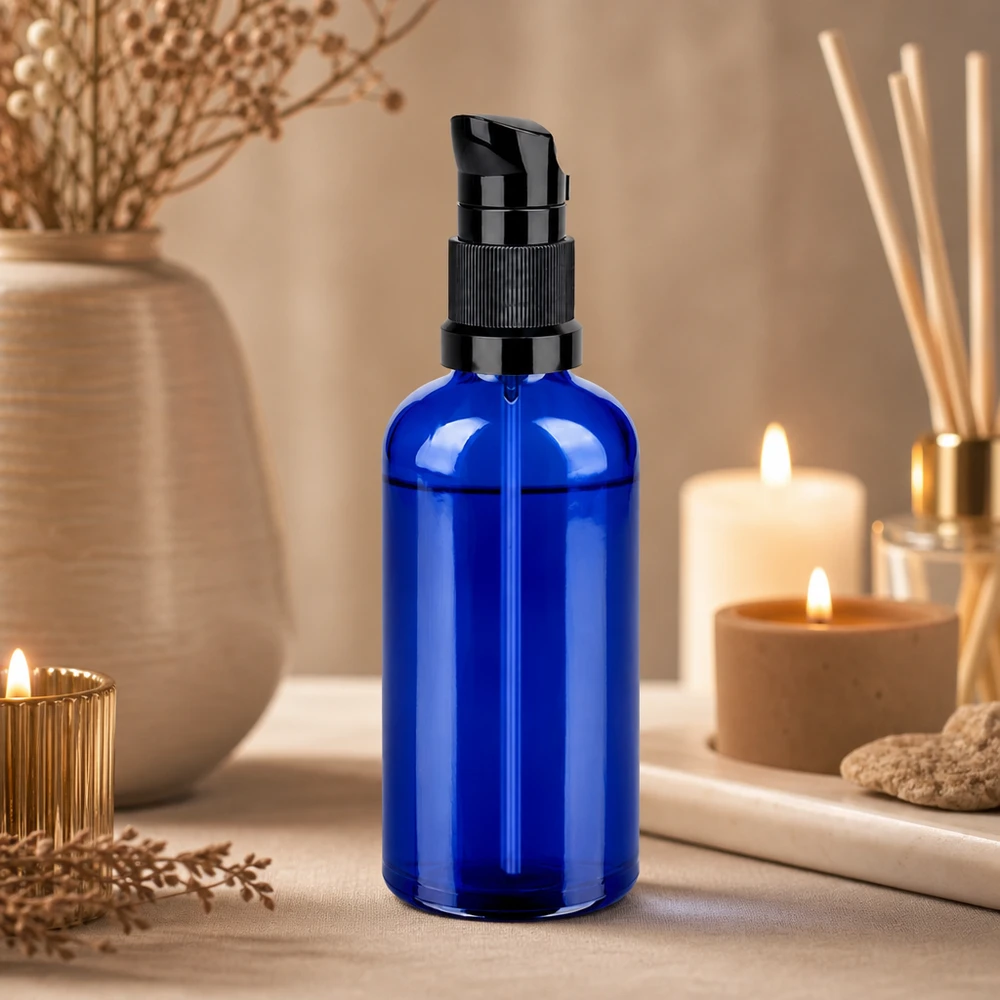 100ml lahvička s pumpičkou černá standardní uzávěr BlueLine UT18/100