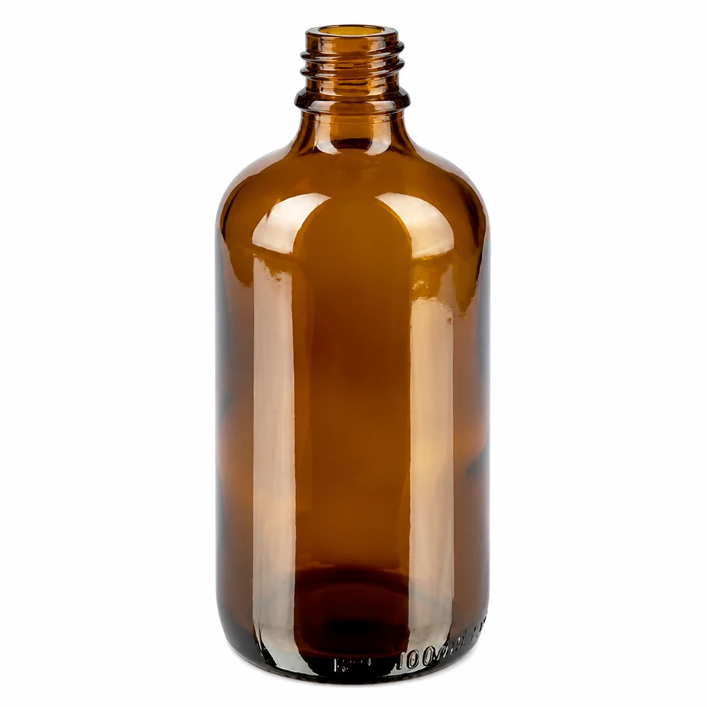 UV-schützende braune Glasflasche 100ml mit UT18-Gewinde für selbstgemachte Nasensprays