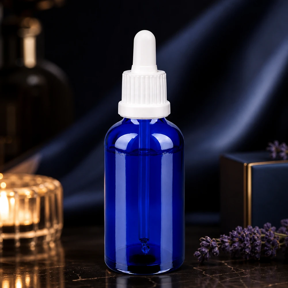 50ml pipetovací láhev bílá s uzávěrem proti neoprávněné manipulaci BlueLine UT18/50 Vielseitige 50ml Tropfflasche OV BlueLine UT18/50 für DIY-Kosmetik und pharmazeutische Lösungen