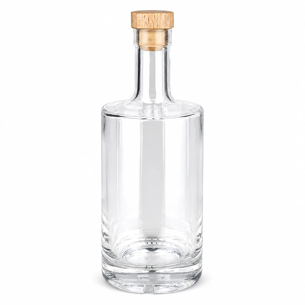 500ml Glasflasche "Passion" mit Holzgriffkorken UNiTWIST® 500ml Glasflasche Nora mit Holzgriff-Korken UNiTWIST - klares Glas leer mit Korkenverschluss aus Holz