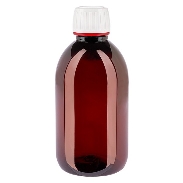 PET láhev 250ml s bílým/červeným uzávěrem s ochranou proti manipulaci. PET láhev 250ml s bílým/červeným uzávěrem s ochranou proti manipulaci.