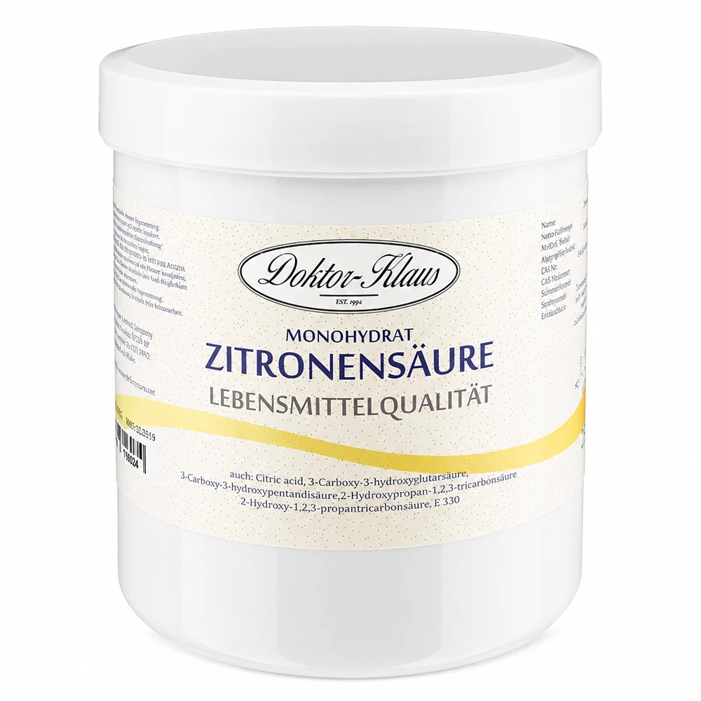 Kyselina citronová 500g Doktor-Klaus Zitronensäure 500g Doktor-Klaus Lebensmittelqualität in hygienischer weißer Schraubdose