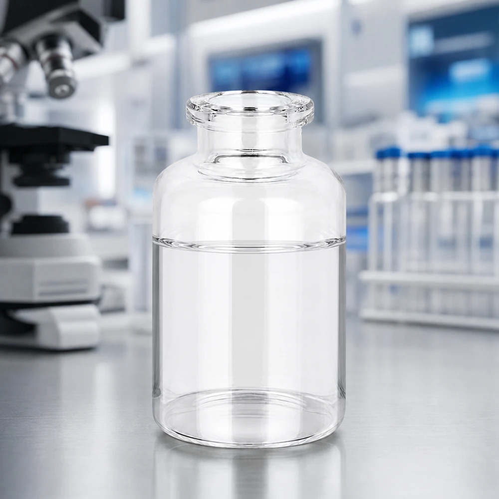 Injekční láhev z čirého skla 20ml Zylindrische Klarglasflasche 20ml mit konischem Halsübergang für Injektionspräparate steril