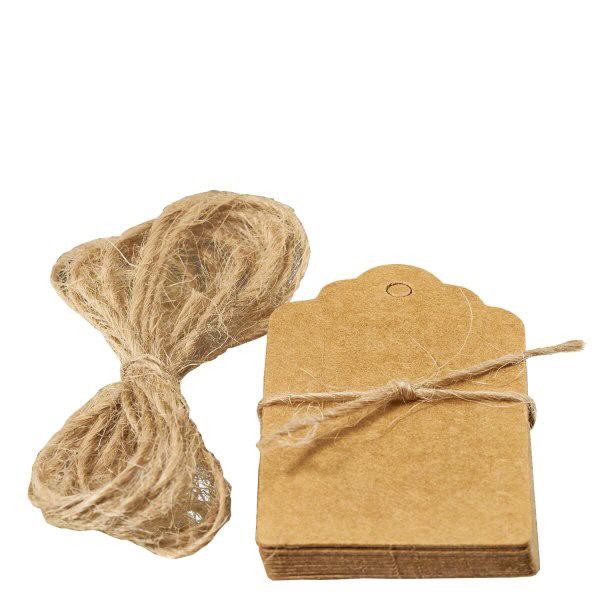 Štítek 30x50 mm se šňůrkou (balení po 10 ks) Braune Papieranhänger 30x50mm mit Naturfaser-Kordel 10er Pack für Geschenkverpackung und Basteln