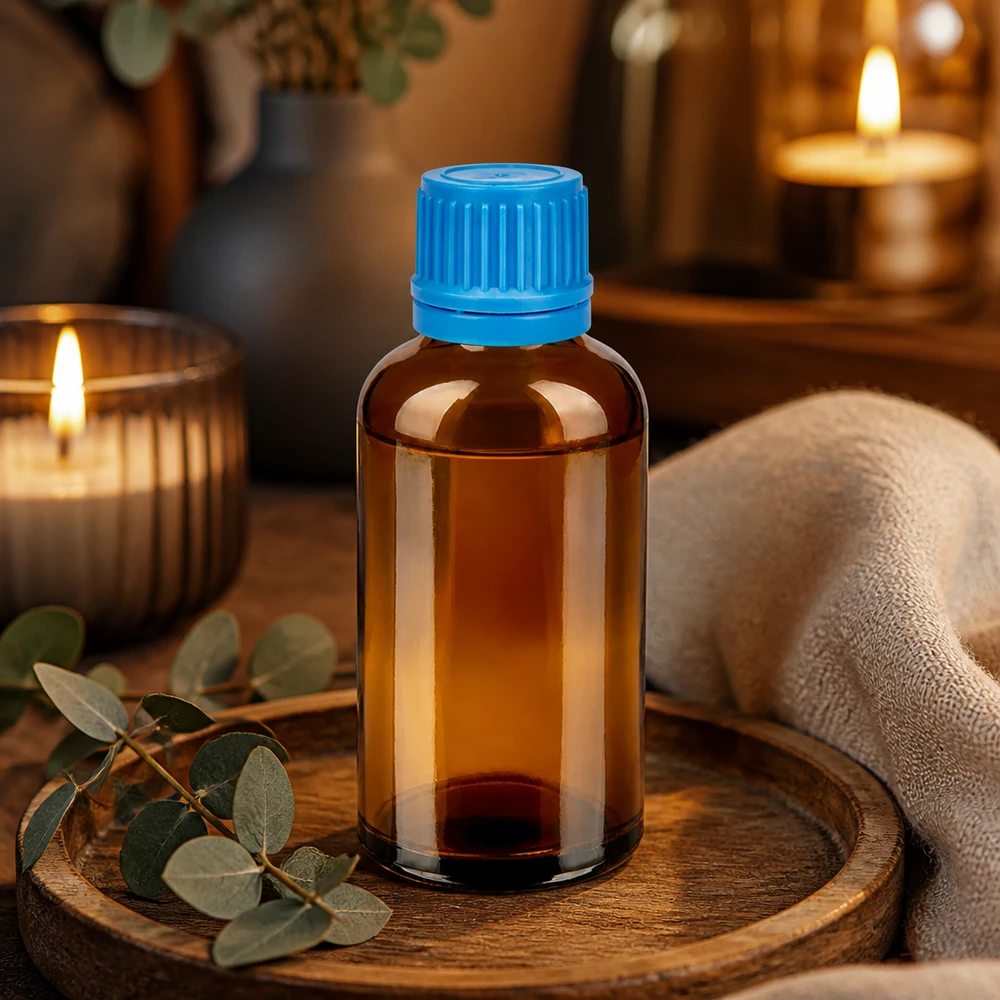 50ml láhev 11mm šroubovací uzávěr modrý tamper evidentní uzávěr BrownLine UT18/50 Professionelle 50ml Laborflasche mit Schraubgewinde für sichere Aufbewahrung flüssiger Präparate
