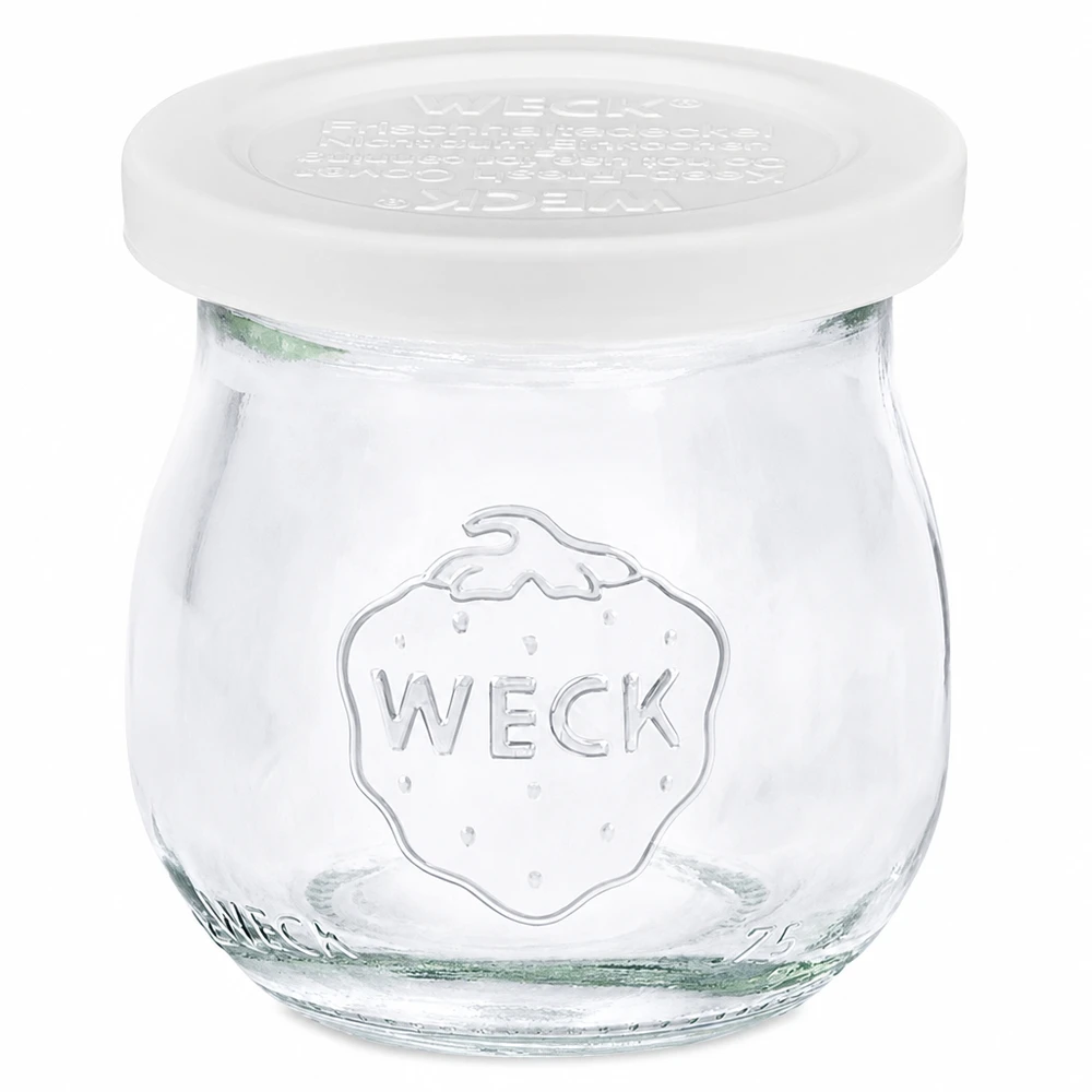 75ml tulipánová dóza s víčkem pro osvěžení WECK RR40 WECK Tulpenglas 75ml mit weißem Frischedeckel RR40 Einmachglas aus Glas für Marmelade und Konserven