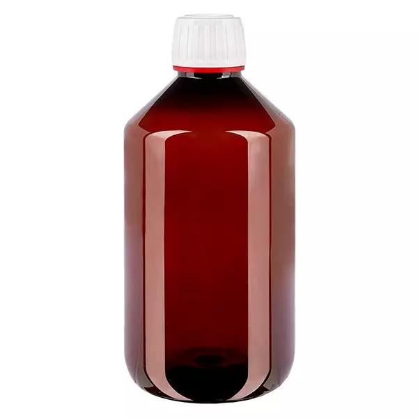 PET láhev 500ml s bílým/červeným uzávěrem s ochranou proti manipulaci. PET láhev 500ml s bílým/červeným uzávěrem s ochranou proti manipulaci.