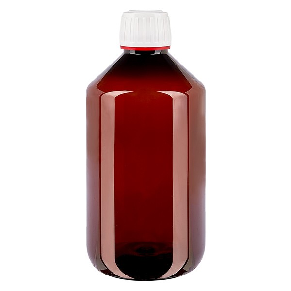 PET láhev 500ml s bílým/červeným uzávěrem s ochranou proti manipulaci. PET láhev 500ml s bílým/červeným uzávěrem s ochranou proti manipulaci.