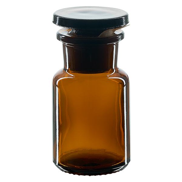 L&#225;hev s kulat&#253;m ramenem 50ml hn&#283;d&#225; sklen&#283;n&#225; z&#225;tka se &#353;irok&#253;m hrdlem