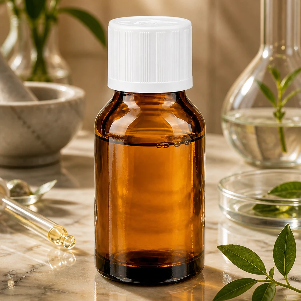 Lichtschützende 30ml Apothekerfl aus Braunglas mit weißem KiSi-Verschluss für Naturheilkunde