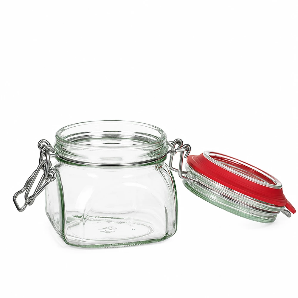 370ml zavařovací sklenice s gumovým kroužkem a otočným víčkem UNiTWIST. Vielseitiges 370ml Vorratsglas mit traditionellem Bügelverschluss für den Hausgebrauch