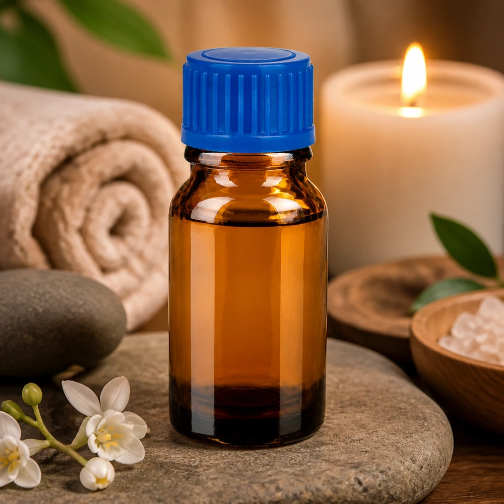 Vielseitige 10ml Braunglasflasche mit stabilem blauen Verschluss für DIY-Kosmetik und Mischungen