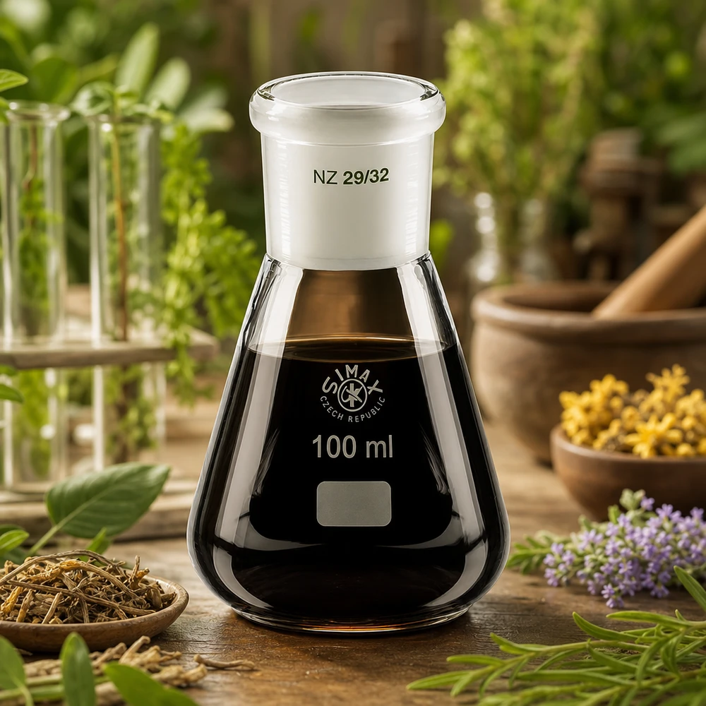 Erlenmeyerova baňka 100ml se standardním broušeným spojem (29/32)