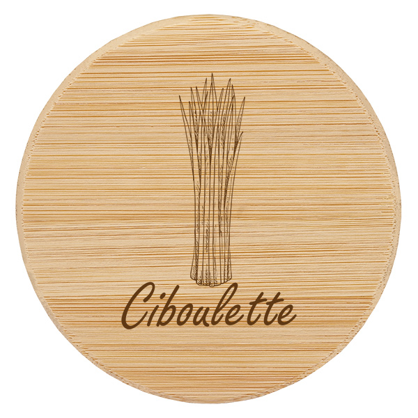 Couvercle en bois &quot;ciboulette&quot; pour WECK RR60