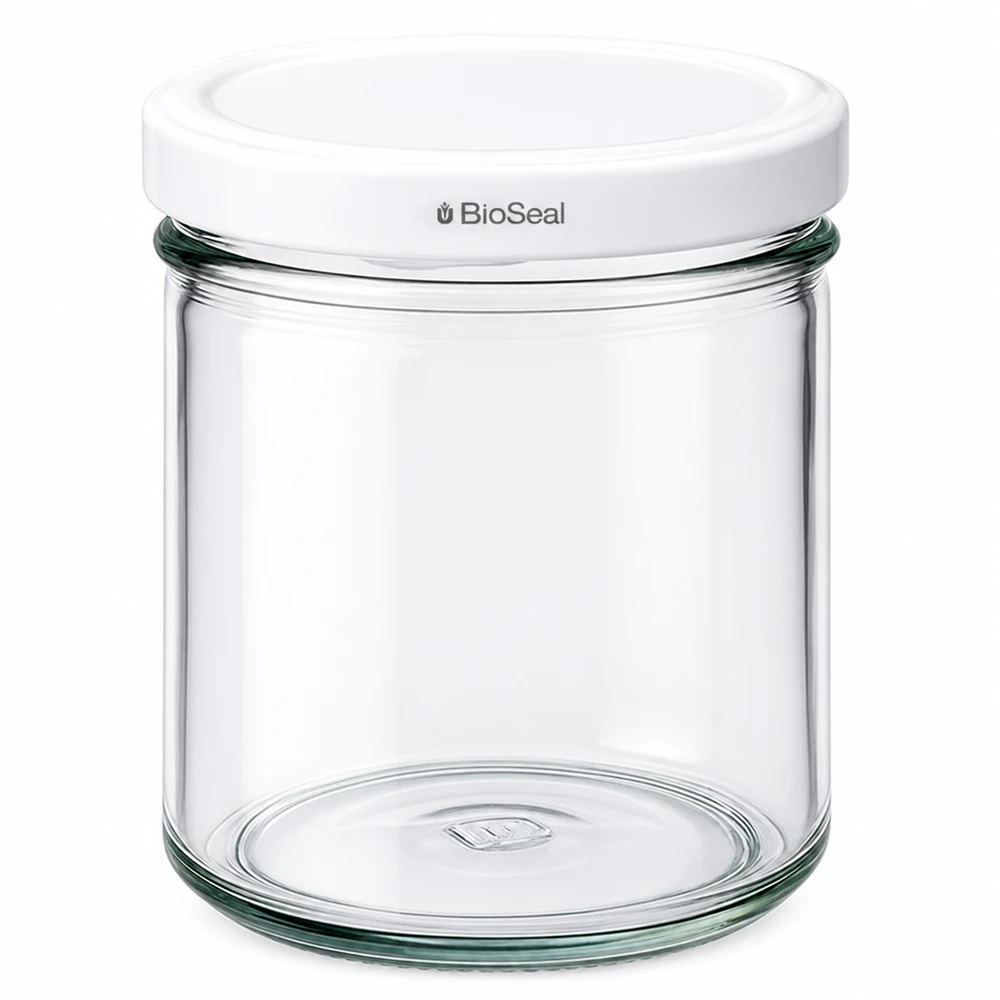 Tumbler o objemu 167 ml s bílým víčkem BioSeal UNiTWIST UNiTWIST Einmachglas 167ml mit weißem TO66 BioSeal Deckel Vorratsglas Konservenglas transparent