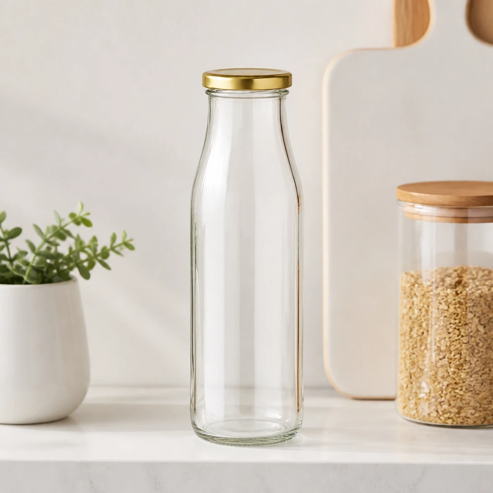 500ml skleněná láhev + víčko BasicSeal zlaté UNiTWIST
