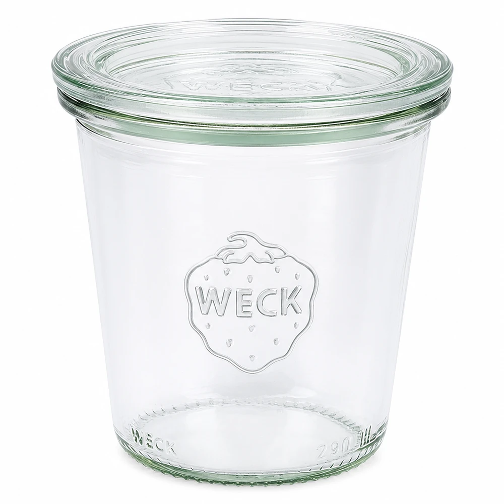 WECK Sturzglas 290ml hoch mit Glasdeckel RR80 Einmachglas transparent für Konservierung und Aufbewahrung