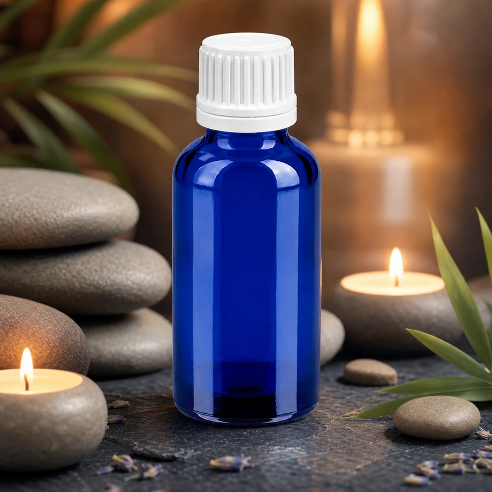 Premium 30ml Tropfflasche mit matter Oberfläche und ergonomischem weißem Verschluss