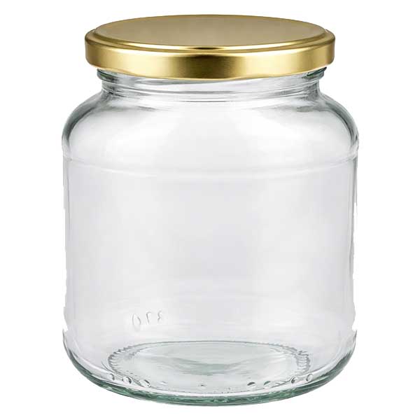 370ml oválná sklenice s víčkem BasicSeal zlatá UNiTWIST